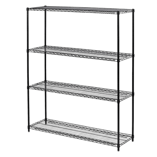 Modular Wire Storage Shelf 1200 x 600 x 1800mm Steel Shelving - Baking Black Technology