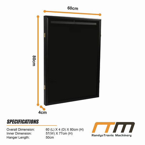 80cm Wall Mounted Lockable Jersey Display Case for Sports Memorabilia & Signed Shirts