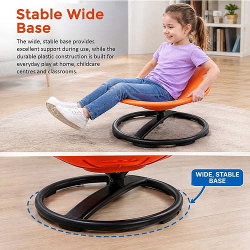 360° Sensory Spinning Chair for Kids with Stable Base & Handles Active Balance Spin Seat Indoor Play