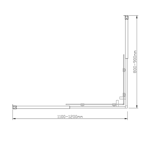 Adjustable 1200x900mm Sliding Door Glass Shower Screen with Shower Handle Style 2 - Chrome