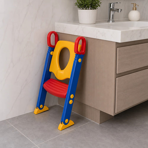 Potty Training Seat with Ladder for Toddlers | Foldable Step-Up Toilet Trainer