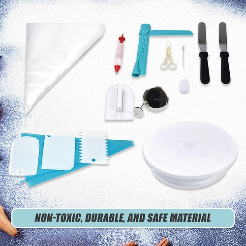 164Pcs Cake Decorating Kit Turntable Rotating Baking Flower Icing Piping Nozzles