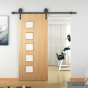 Black Sliding Barn Door Hardware 2M Big Spoke Wheel  