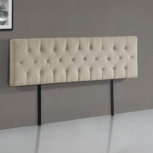 King Linen Fabric Deluxe Headboard Bedhead in Beige