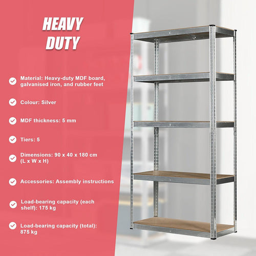 1.8M Warehouse Shelving Racking Steel Pallet Garage Shelves Metal Storage Rack