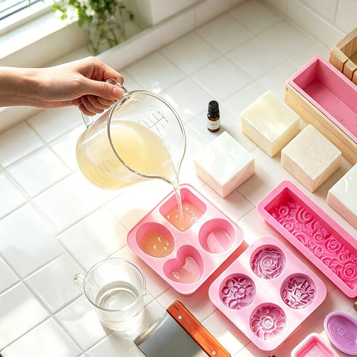 Deluxe DIY Soap Making Kit with Shea Butter & Glycerin Melt & Pour Soap Base, Moulds, Fragrance Oils & Colours