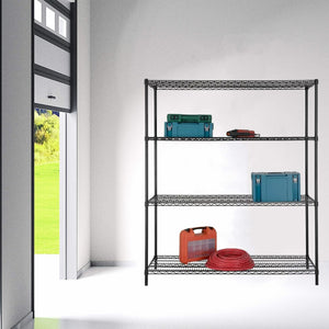 Modular Wire Storage Shelf 1500 x 600 x 1800mm Steel Shelving - Baking Black Technology