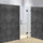 100 x 200cm Wall to Wall Frameless Shower Screen in Black Hardware with Round Handle