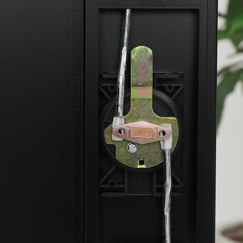 Two-Door Metal Locker - Black with Legs