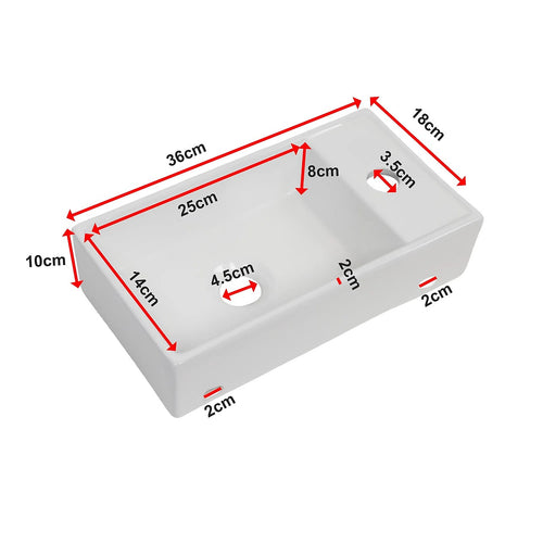 Wall Hung Hand Wash Basin – Small Ceramic Sink for Cloakroom, Toilet & Compact Bathrooms