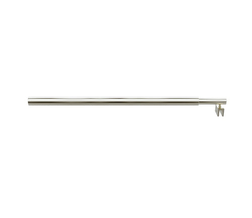 Frameless Shower Screen 100 x 210cm | Curved Glass, Nickel Round Stabilising Bar + Wall F-Bracket