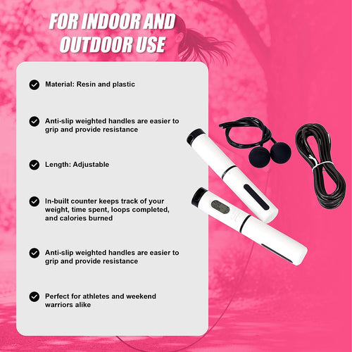 Skipping Rope Jump with Counter Smart Calorie Counting Adjustable Cable Ropeless