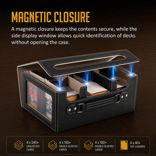 Trading Card Storage Box – 3-Row Magnetic Deck Organiser