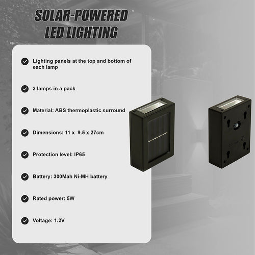 2pc Outdoor Solar LED Deck Lights Garden Patio Pathway Stairs Warm White