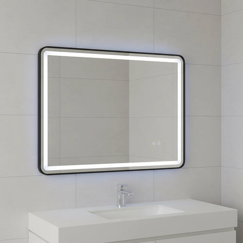 Rectangular LED Mirror with Anti-Fog – Illuminated Bathroom & Living Room Design 90 x 70cm