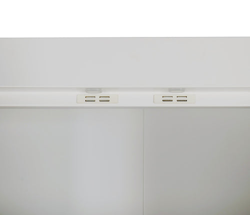 3 Door White Wardrobe – Gold Handles, Hanging Rail & Shelves