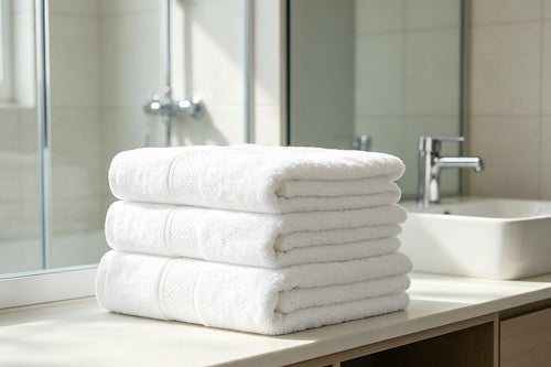 500 GSM Cotton Bath Towels 4 Pack White
