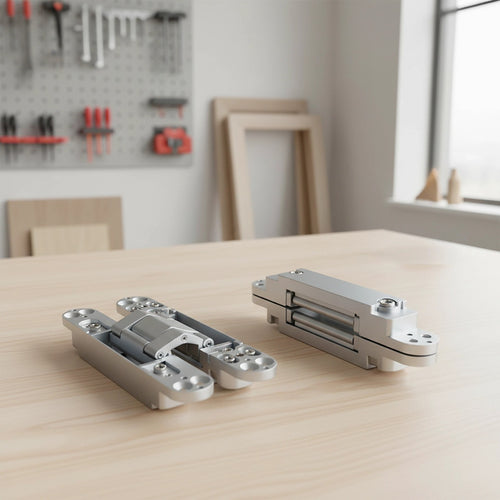 Hidden Door Hinges 180° Heavy Duty 3D Adjustable Silver 40kg Capacity