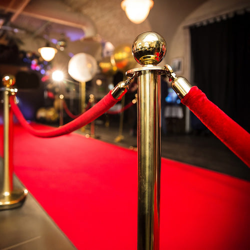 4 x Queue Barriers + 3 Ropes Exhibition Crowd Control Bollards