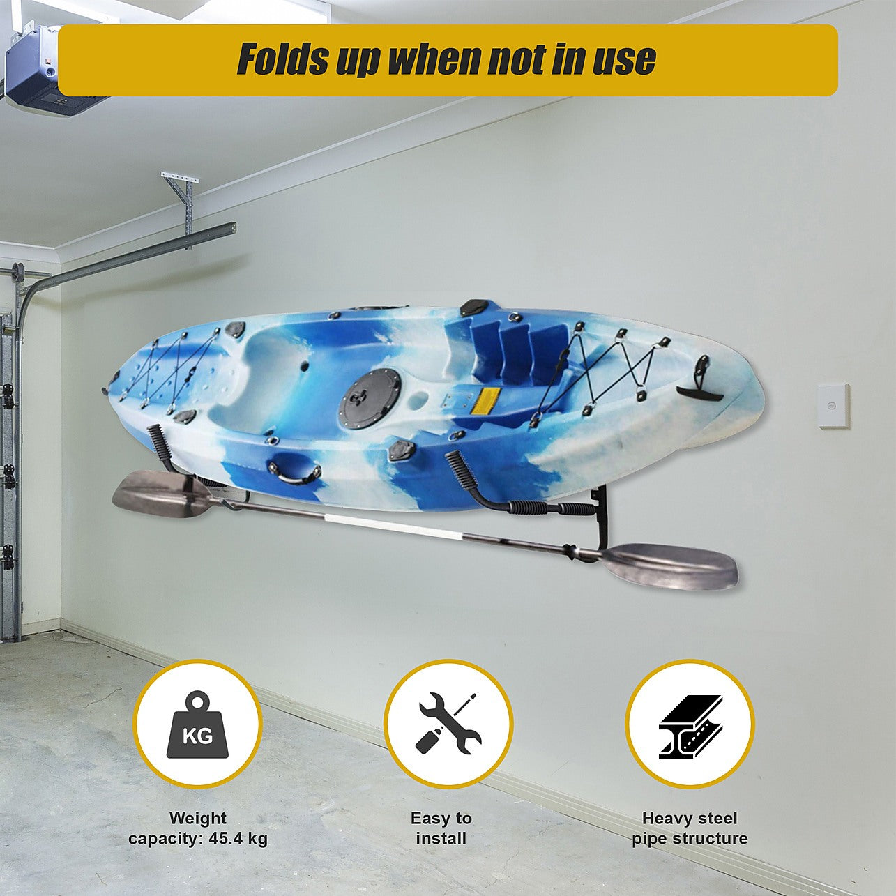 Kayak Canoe Wall Mounted Rack Storage Brackets Swivel Sports Design Outdoor Leisure Carriers Racks