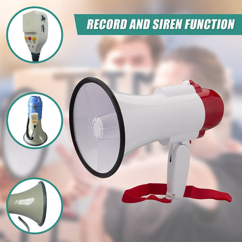 Audio Megaphone 25Watt Bull Horn with Siren