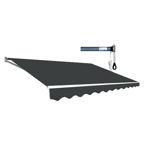 Automatic Retractable Awning 4x3m - Grey Outdoor Wall Sunshade