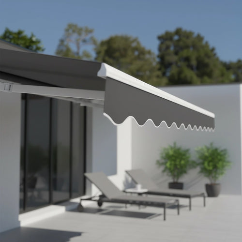 Automatic Retractable Awning 4x3m - Grey Outdoor Wall Sunshade