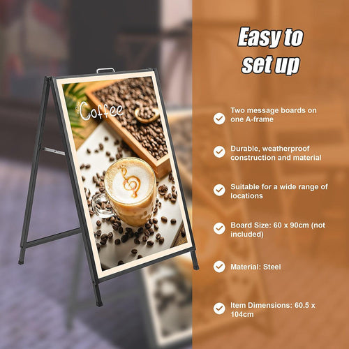 Frame Sign Sidewalk Sign Board 60x90cm Advertising Poster Display