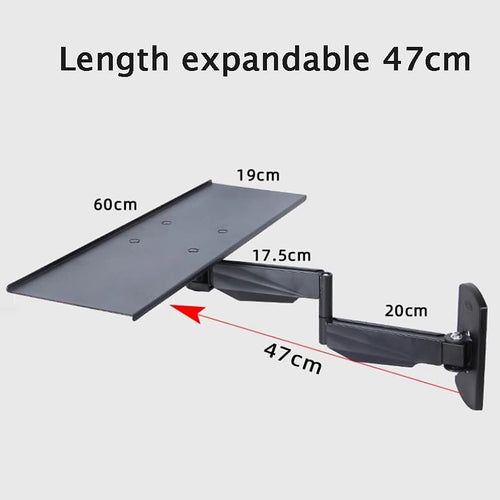 Wall Mount Keyboard Tray – Adjustable Folding Arm Workstation for Home & Office