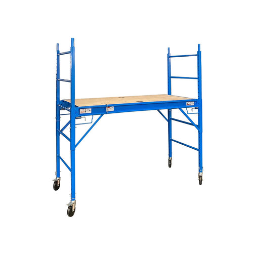 Mobile Scaffold Ladder - Blue, Wheeled, 450kg Capacity