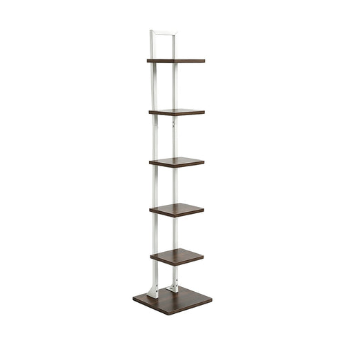 6 Tier Bookshelf Corner Bookcase Storage Rack