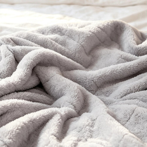 10kg Teddy Fleece Weighted Blanket 150 x 200cm Ultra Soft Sherpa Heavy Blanket Grey for Bed, Sofa & Home Comfort