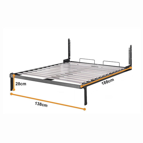 Double DIY Wall Bed Hardware Kit with Black handle – Frame & Mechanism for Custom Build
