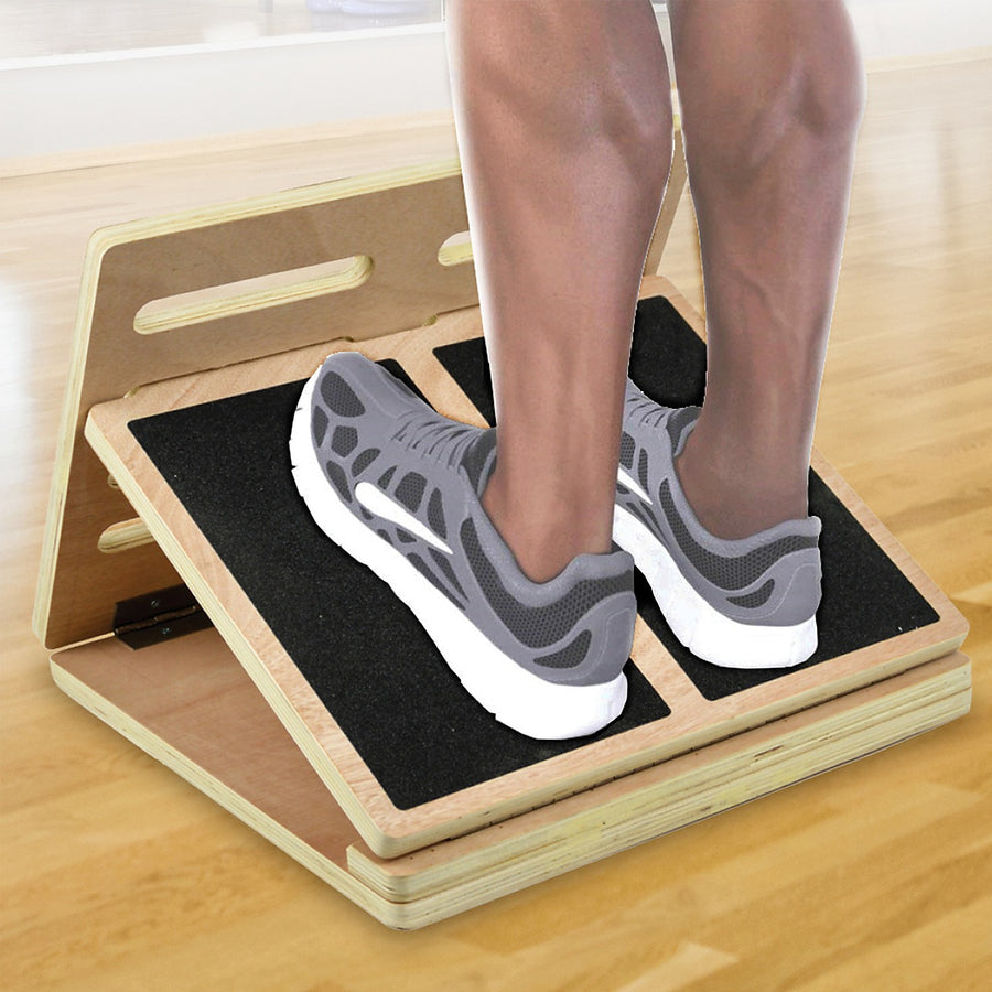 Slant Board Calf Stretcher – Adjustable 4-Angle Wooden Ramp