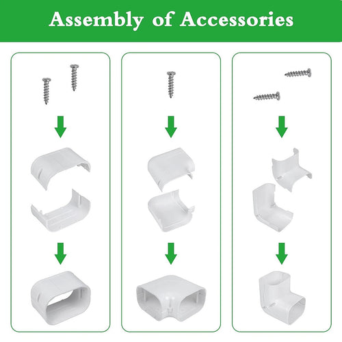 4.8m Mini Split AC Line Set Cover Kit – PVC Duct for Central Air Conditioner