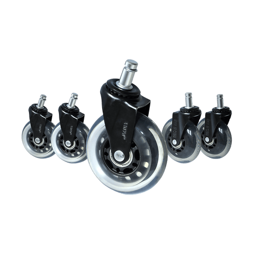 5x Office Chair Rollerblade Caster Wheels Safe for All Floors - Universal Fit