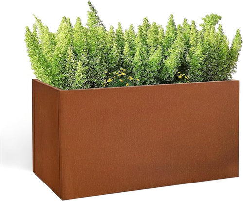 Corten Steel Planter Box 62x40x39cm Outdoor Garden Raised Bed with Rust Finish