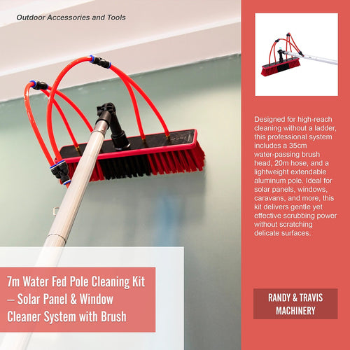 7m Water Fed Pole Cleaning Kit – Solar Panel & Window Cleaner System with Brush Attachment