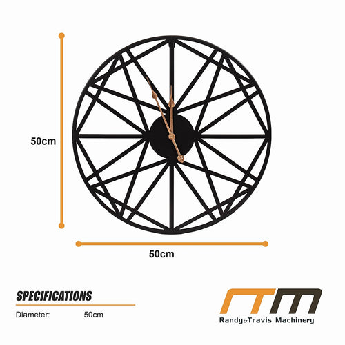 Large Metal Outdoor Wall Clock – Weather-Resistant Design for Garden or Home Décor