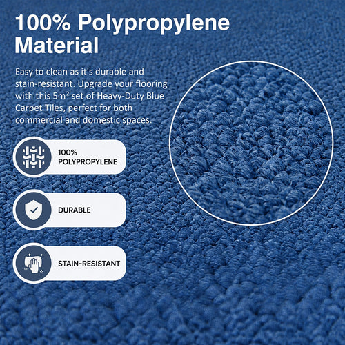 Premium Carpet Tiles in Blue – 5m² Pack for Home, Office & Commercial Flooring
