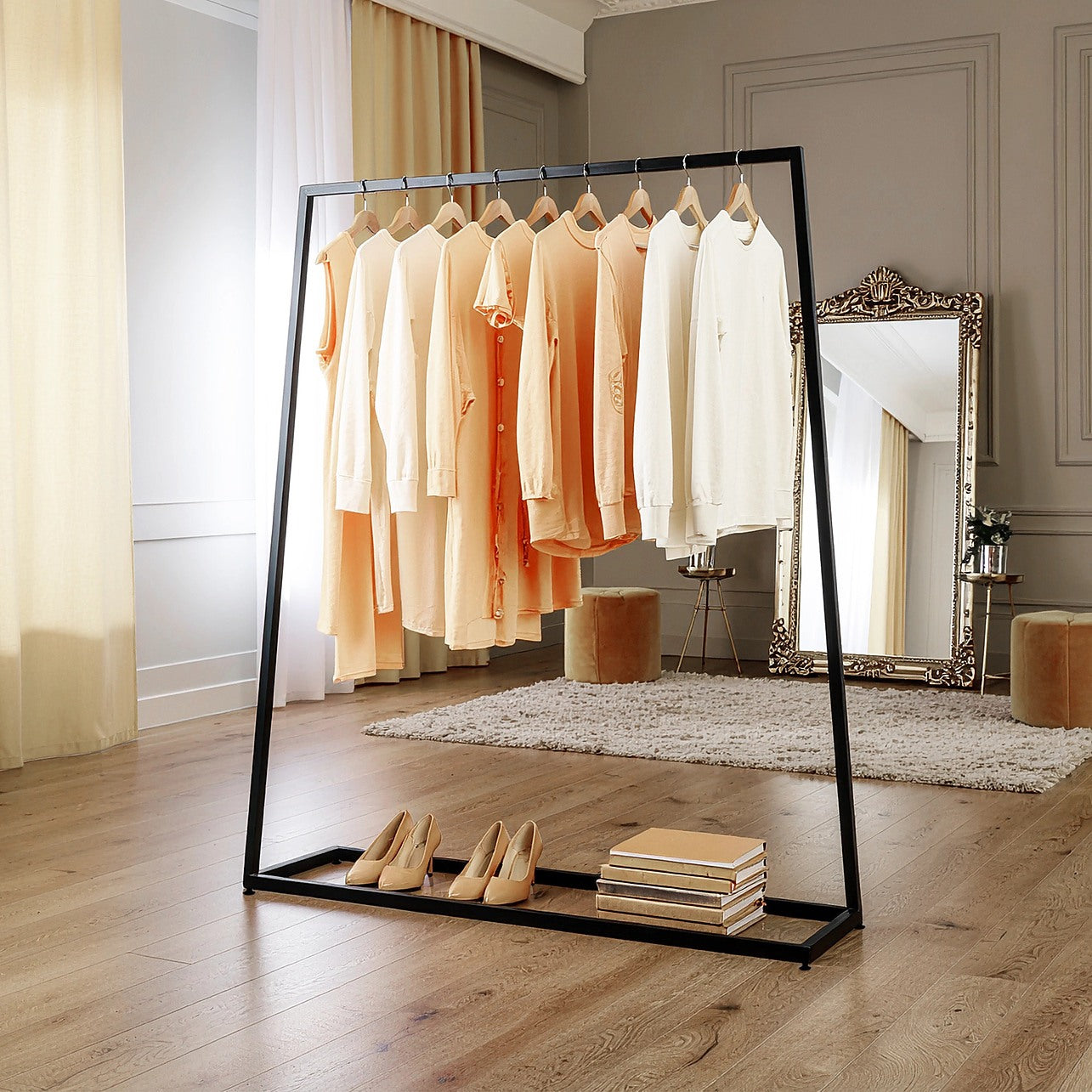 Retail Apparel Rack Commercial Clothing Garment Rack Retail Shop Black | FactoryFast.com.au