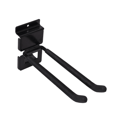 Slatwall Storage Pack for Retail Display Garage Storage - Black Double Hook