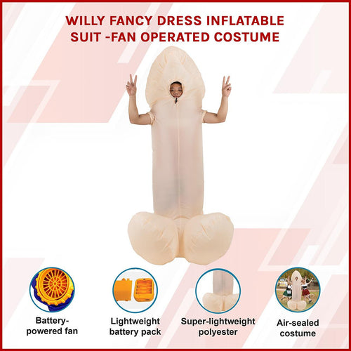 Willy Fancy Dress Inflatable Suit -Fan Operated Costume