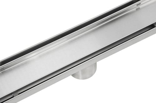100cm Tile Insert Stainless Steel Grate Drain w/Centre outlet Floor Waste 