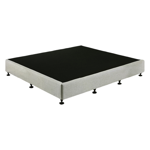 King Slatted Ensemble Bed Base - Platinum Light Grey Linen Breathable Cover