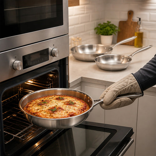Tri Ply Stainless Steel Frying Pan Set 24 28 32cm Induction