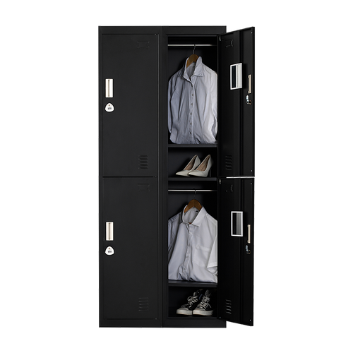2x2 Door Black Metal Locker – Secure Storage with 3-Digit Combination Lock