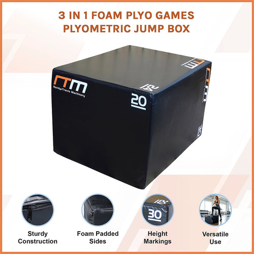 30KG 3-in-1 Foam Plyometric Jump Box – Plyo Games Training Equipment