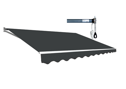 Automatic Retractable Awning 5x2.5m - Grey Outdoor Wall Sunshade
