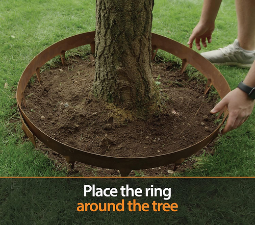 600mm Steel Garden Tree Ring with Spikes – Durable Root Barrier & Edging Guard
